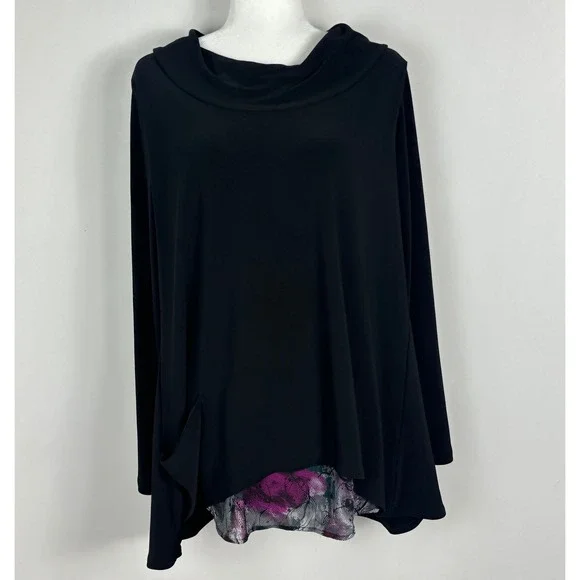 Sympli Canada Whisper Drape Pocket Tunic Top Womens Size 14 Split Back Purple - Picture 2 of 16